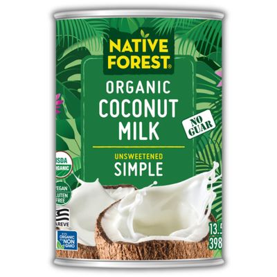 Native Forest Organic Unsweetened Coconut Milk - Canned Coconut Milk, No Guar Gum, Non-GMO Project Verified, USDA Organic - Simple, 13.5 Fl Oz (Pack of 12)