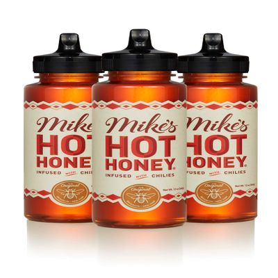 Mikes Hot Honey, 12 oz Squeeze Bottle (3 Pack), Honey with a Kick, Sweetness & Heat, 100% Pure Honey, Gluten-Free & Paleo