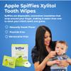 Spiffies Baby Teeth Wipes - Apple & Grape Flavor Variety, Xylitol-Enriched Baby Gum Cleaner & Dental Wipes for Teething Relief and Teeth Cleaning - Safe for Infants & Toddlers, 20 Count (Pack of 3) view 2