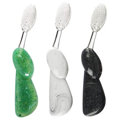 RADIUS Toothbrush, Original Big Brush with Replaceable Head, Right Handed, Midnight Sky/Marble/Soda Pop, BPA Free & ADA Accepted, Pack of 3