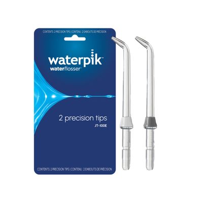 Waterpik Genuine Precision Tips Replacement for Water Flossers (Formerly Classic Jet) Refill Heads Nozzles, JT-100E, 2 Count (assorted colors)