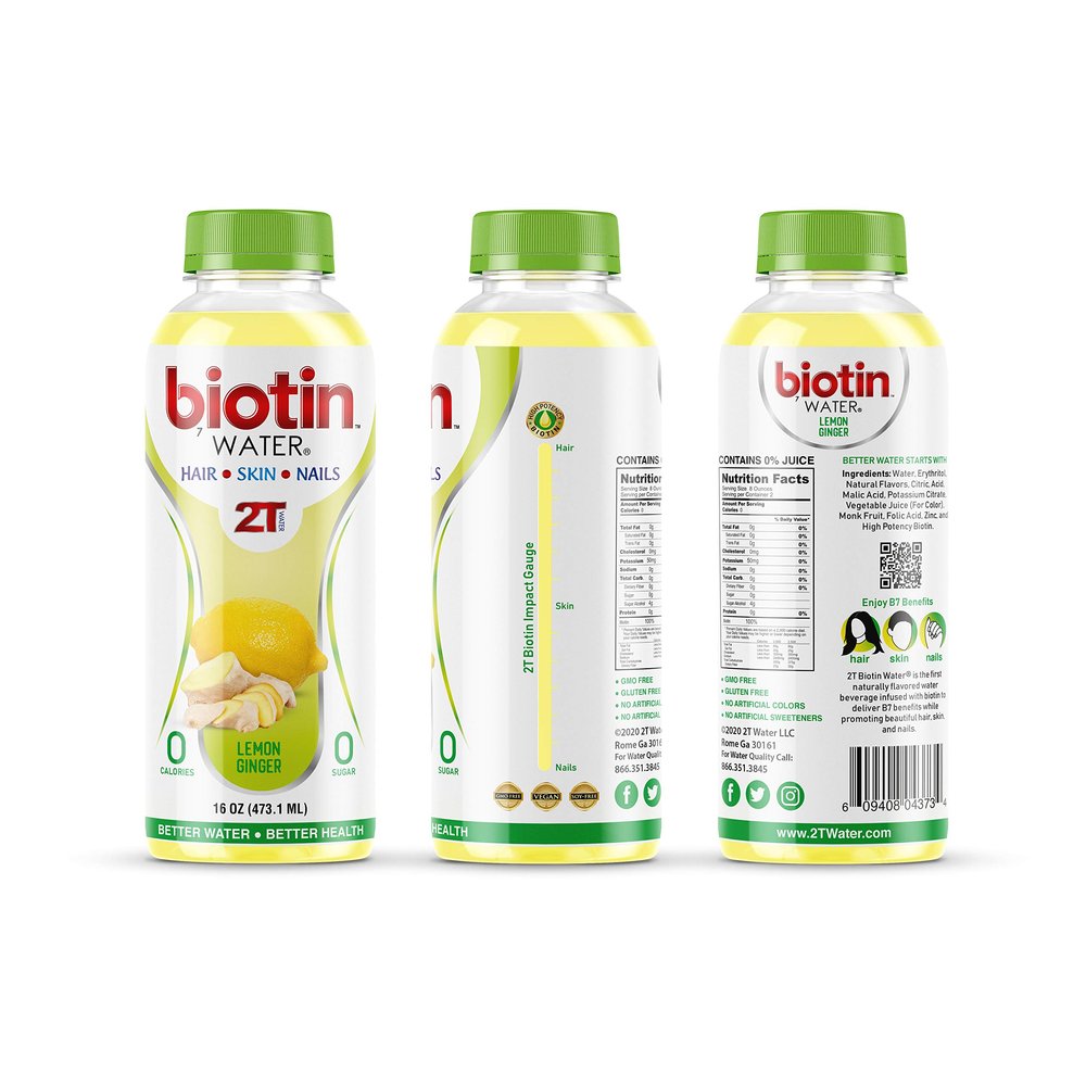 2T Biotin Water Lemon Ginger (Yellow)