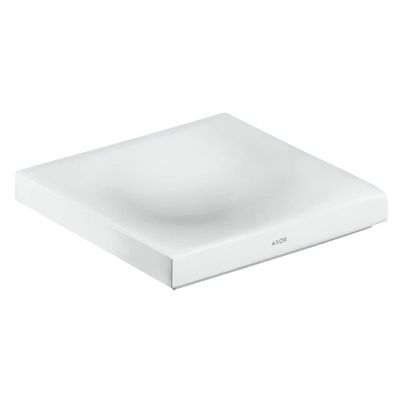 AXOR Soap Dish Easy Install 1-inch Avantgarde Accessories in White, 42233000