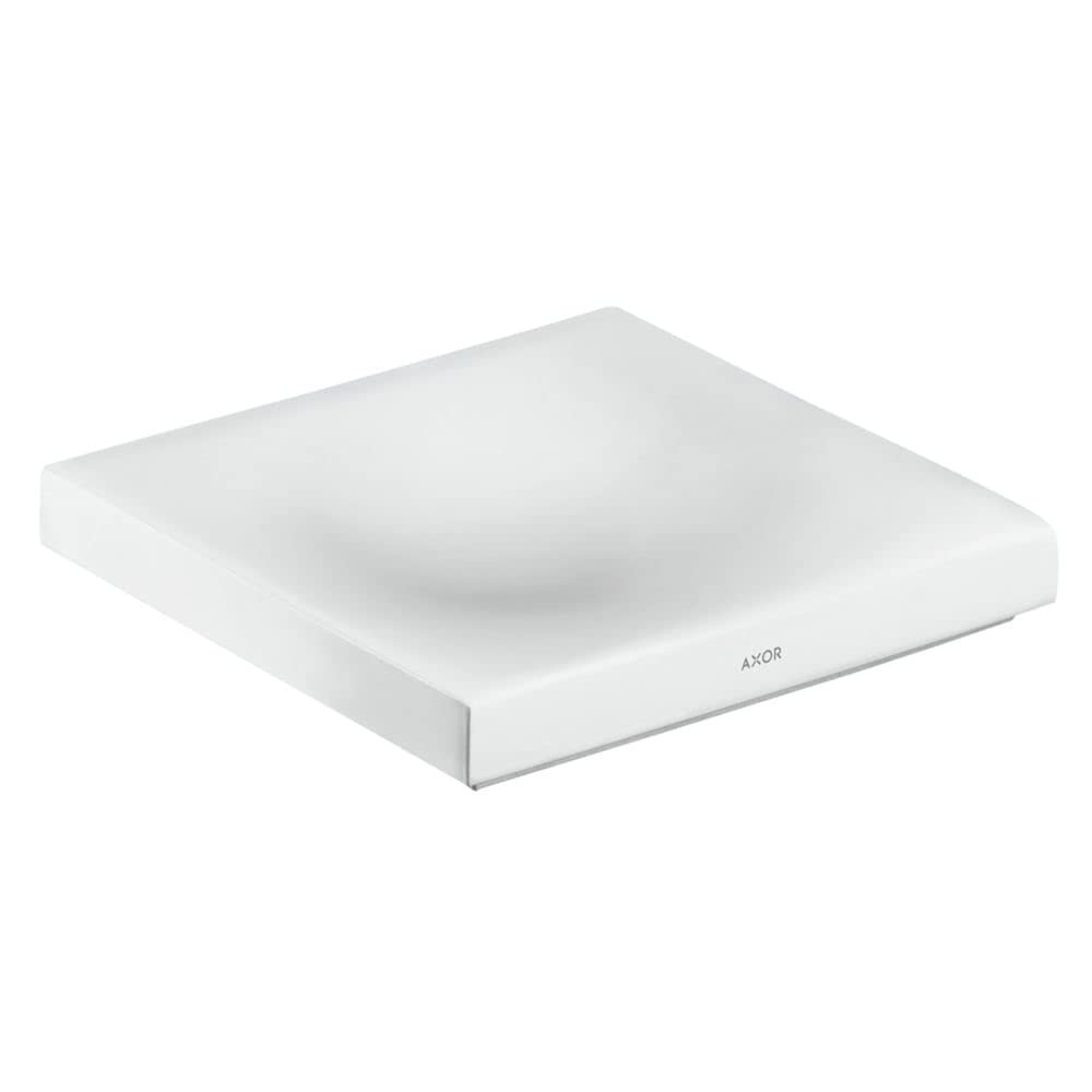 AXOR Soap Dish Easy Install 1-inch Avantgarde Accessories in White, 42233000
