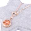 MESINYA Rose Gold Color Yoga Lotus Aromatherapy/Essential Oils Surgical S.Steel Diffuser Locket Pendant Necklace (24inch Chain) view 2