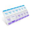 EZY DOSE Push Button (7-Day) Pill Case, Medicine Planner, Daily Vitamin Organizer, 2 Times a Day AM/PM, X-Large Compartments, Arthritis Friendly, Easy to use, Clear Lids, Purple and Blue, BPA Free view 1