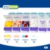 EZY DOSE Push Button (7-Day) Pill Case, Medicine Planner, Daily Vitamin Organizer, 2 Times a Day AM/PM, X-Large Compartments, Arthritis Friendly, Easy to use, Clear Lids, Purple and Blue, BPA Free view 3