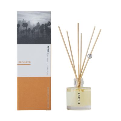 APOTHIA - Bronzed Mini Aromatic Diffuser | Orange Blossom & Jasmine | Premium Essential Oils | Up to 6 Months | 2 oz | 55 ml | Small Batches for Luxury Quality in Elegant Glass Bottle