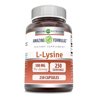 Amazing Formulas L-Lysine 500 Mg Amino Acid Supplement | Capsules | Non-GMO | Gluten-Free | Made in USA (1 Pack | 250 Count)