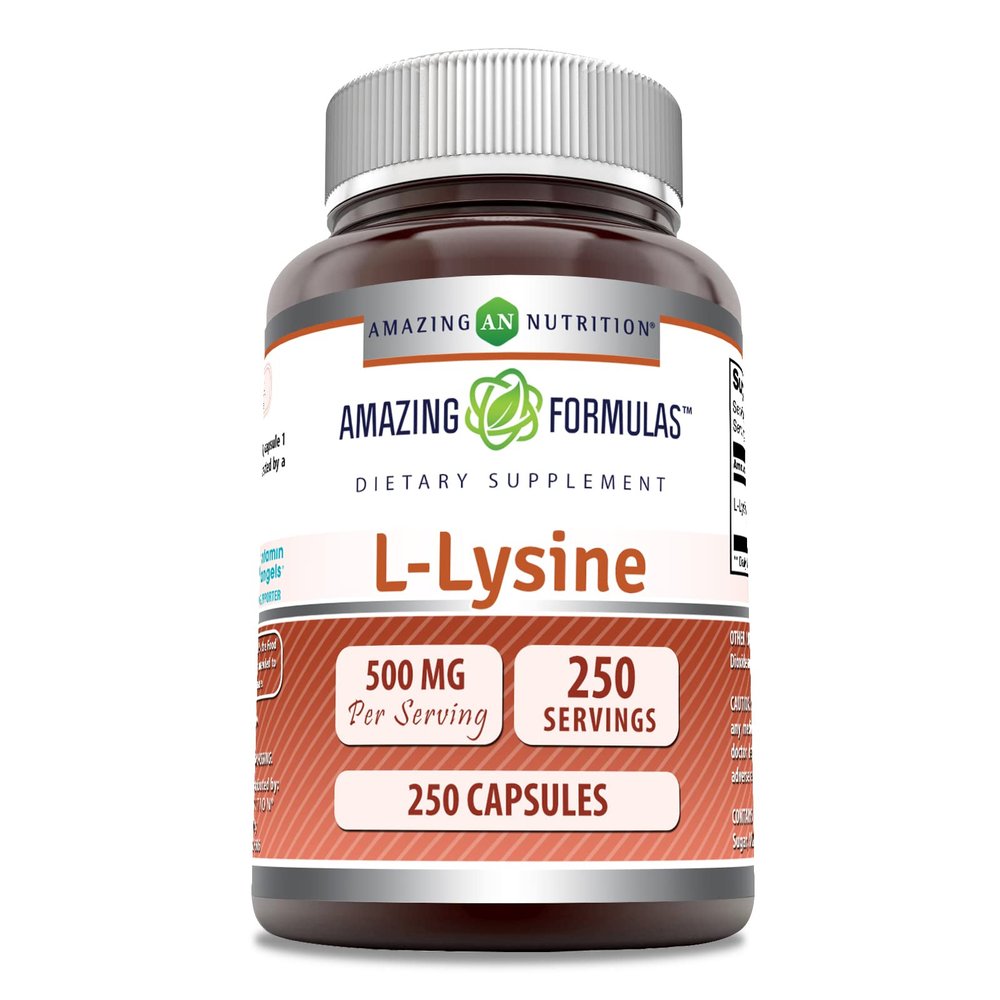 Amazing Formulas L-Lysine 500 Mg Amino Acid Supplement | Capsules | Non-GMO | Gluten-Free | Made in USA (1 Pack | 250 Count)