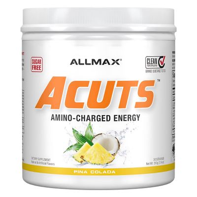 AMINOCUTS (ACUTS), Amino-Charged Energy Drink with Taurine, L-Carnitine, Green Coffee Bean Extract, Pina Colada, 210 g - 30 Servings