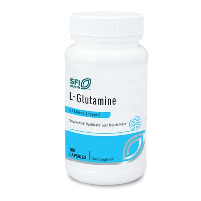 Klaire Labs SFI Health L Glutamine Capsules - 500 Milligrams Hypoallergenic Amino Acids Supplement - Supports Muscle & GI Function - Dairy Free & Gluten Free (100 Capsules)