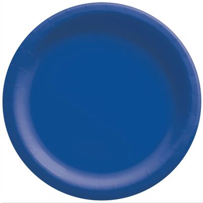 Bright Royal Blue Round Paper Plates - 8.5" (50 Pc) - Sturdy & Eco-Friendly Party Essentials - Perfect for Celebrations & Events