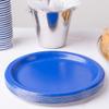 Bright Royal Blue Round Paper Plates - 8.5" (50 Pc) - Sturdy & Eco-Friendly Party Essentials - Perfect for Celebrations & Events view 3