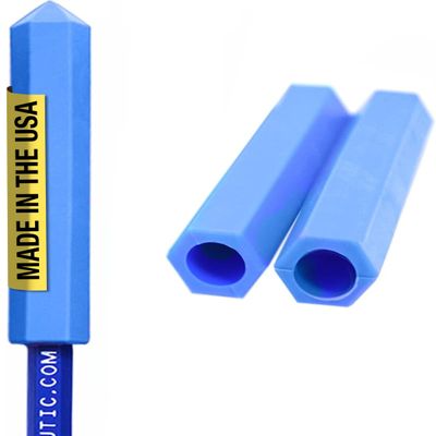 ARK Krypto-Bite Chewable Pencil Topper, Sensory Chew Toys for Kids & Adults, Medical-Grade Chew Fidget for Autism, ADHD, SPD, Anxiety, Includes 1 Eraser-Less Pencil, XXT, Very Firm, Royal Blue, 3-Pack
