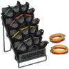 CanDo 10-0757 Digi-Extend Hand Exerciser with Metal Rack, 4 Exercises with 64 Bands Tan/Yellow/Red/Green view 1