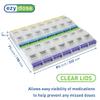 EZY DOSE Weekly (7-Day) Pill Organizer, Vitamin Container, and Daily Medicine Planner, 2X-Large Push Button Compartments, Arthritis Friendly, Easy to Use, 4 Times a Day, Clear Lids, BPA Free view 2