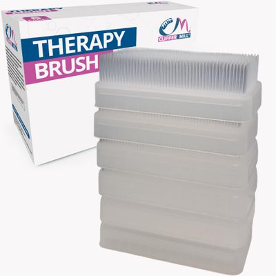 Wilbarger Method Therapy Sensory Brush Occupational & Therapressure Brush for Calming, Stimulating, and Sensory Brushing  Use as Part of The Wilbarger Brushing Protocol, White, 6 Count (Pack of 1)