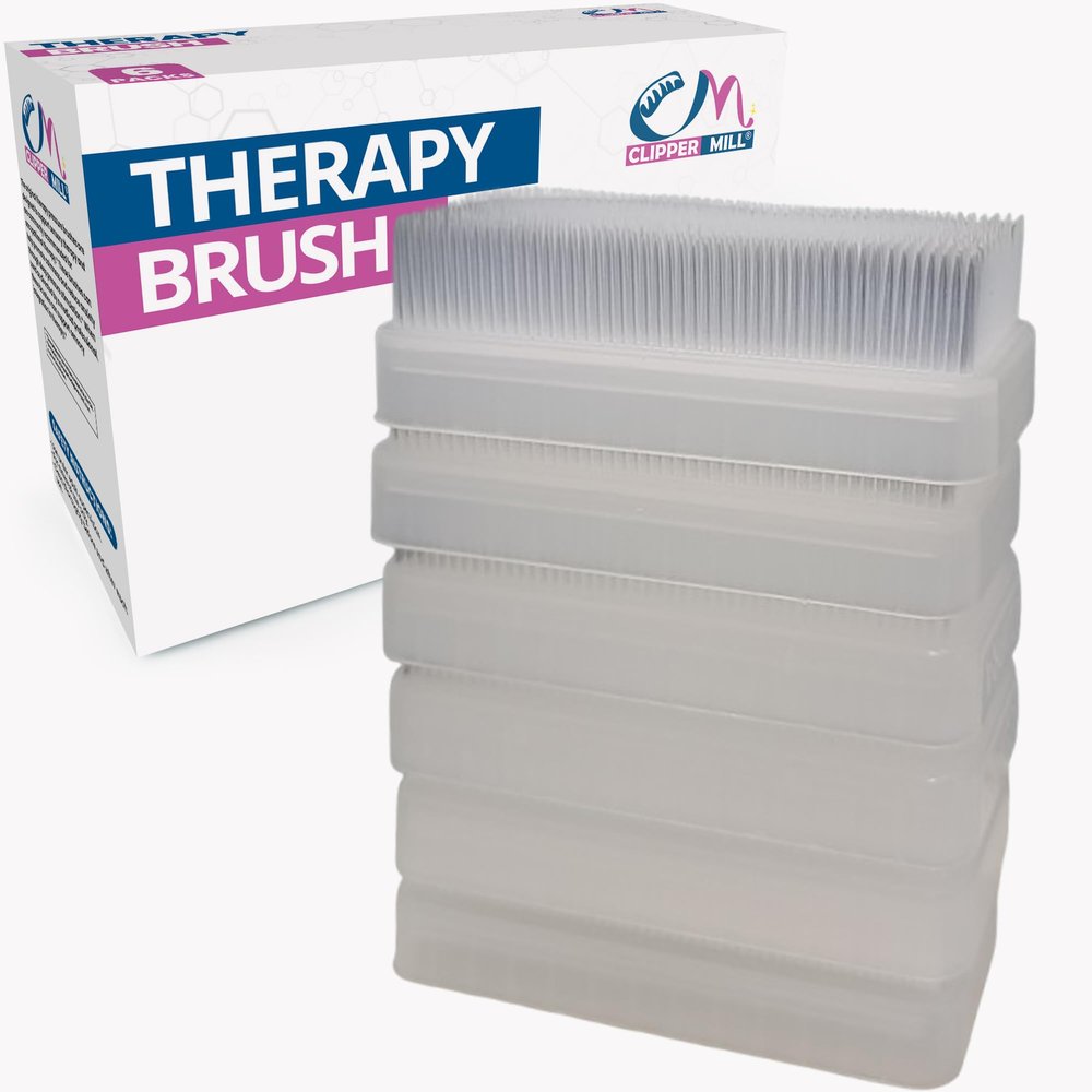 Wilbarger Method Therapy Sensory Brush Occupational & Therapressure Brush for Calming, Stimulating, and Sensory Brushing  Use as Part of The Wilbarger Brushing Protocol, White, 6 Count (Pack of 1)