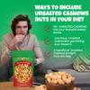 Dry Roasted Unsalted Cashews 4 lbs  Premium Quality Kosher Dry Roasted Cashews  No Oil Natural & Healthy Rich Flavor Snack  Gourmet Savory Flavor  Air-Tight Resealable Bag Package view 4