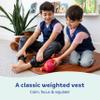 Fun and Function Weighted Vest for Kids - Sensory Compression Vest with Soothing Weight - Blue, Medium view 2