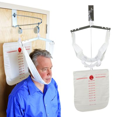 FabTrac Over The Door Cervical Neck Traction and Posture Correcting Device with Head Halter, at Home Back and Neck Stretcher for Physical Therapy