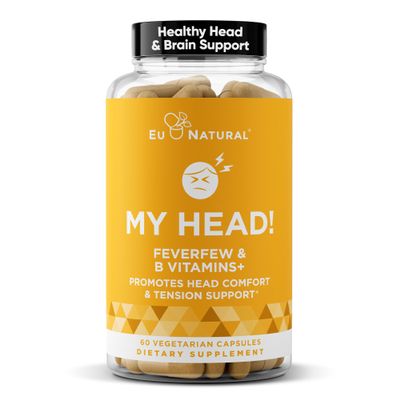 My Head! Headache Vitamins Sensitivity, Tension, Comfort, Healthy Head Function for A Clear Mind Fast acting Magnesium, Feverfew, Boswellia, Vitamin D, Ginger, & More 60 Soft Capsules