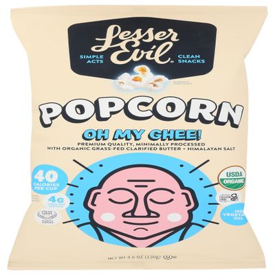 LesserEvil Oh My Ghee Organic Popcorn, 5 Oz