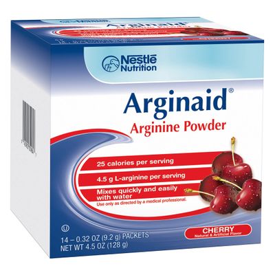 Arginaid Arginine Powder, Drink Mix Formula with 4.5g L-arginine Per Serving, Vitamin C & Vitamin E, Cherry Flavor, 0.32 Ounce, Pack of 56