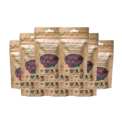 Honestly Cranberry - Unsweetened Dried Cranberries - No Added Sugars, Juices, or Oils - Non-GMO - Wisconsin Grown (12-1 oz)