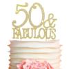50 Cake Topper - Premium Gold Metal - 50 and Fabulous - 50th Birthday Party Sparkly Rhinestone Decoration Makes a Great Centerpiece - Now Protected in a Box view 1