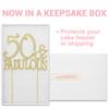 50 Cake Topper - Premium Gold Metal - 50 and Fabulous - 50th Birthday Party Sparkly Rhinestone Decoration Makes a Great Centerpiece - Now Protected in a Box view 2