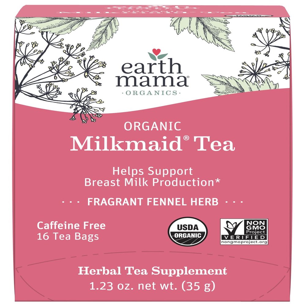 Earth Mama Organic Milkmaid Tea | Lactation Support Herbal Tea | Breastfeeding Essentials to Support Breastmilk Production | 16 Teabags | Caffeine Free & Non-GMO