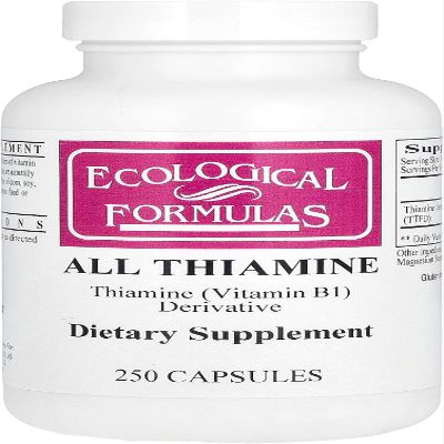 Ecological Formulas Allithiamine Vitamin B1 Capsule, 50 mg, 250 Count