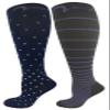 2 Pair Extra Soft Premium Quality Compression Socks, Moderate/Medium Graduated Compression 15-20 mmHg. Work, Sports, Travel Knee-High Socks, Mens and Womens Comfort Blend: Size Medium view 1