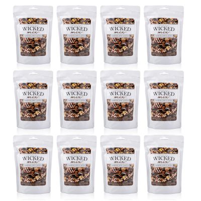 Wicked Mix Snack Mix with Mixed Nuts, Sweet and Salty Trail Mix Snack Packs with Almonds, Cashews, Pretzels, Pecans - Healthy Snacks Zero Trans Fat (Chocolate Laced, 12 Pack)