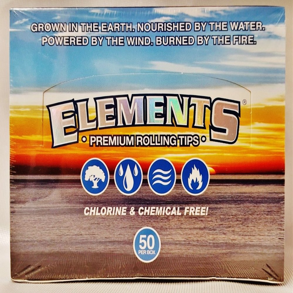 1 Box of 50 Elements Premium Rolling Tips Chlorine & Chemical Free! 50 Per Pack