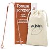 Arista Copper Tongue Scraper for Adults & Kids  100% Pure Copper Tongue Cleaner  Extreme Bad Breath Treatment for Adults, Oral Detox & Hygiene  1 Pack with Travel Pouch view 1
