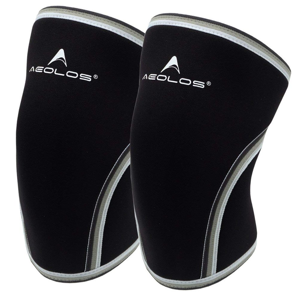 AEOLOS Knee Sleeves (1 Pair)7mm Compression Knee Braces for Heavy-Lifting,Squats,Gym and Other Sports (Medium, Black)