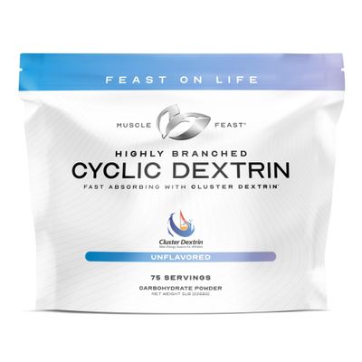 Muscle Feast Highly Branched Cyclic Dextrin Powder, Carbohydrate Powder Supplement, Pre-Workout, Intra Workout, Post-Workout Carbs - HBCD Supports Endurance, Energy, & Recovery - Unflavored, 5lbs