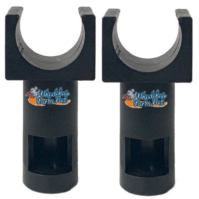 Wheelchair Seat Guide, Fits 7/8 Inch Tubing, Detachable Arm, Black Plastic, Pair