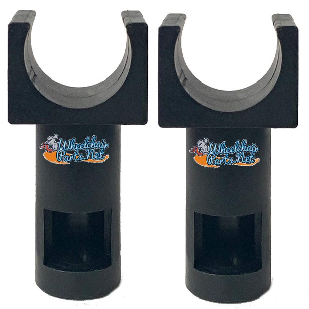 Wheelchair Seat Guide, Fits 7/8 Inch Tubing, Detachable Arm, Black Plastic, Pair