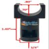 Wheelchair Seat Guide, Fits 7/8 Inch Tubing, Detachable Arm, Black Plastic, Pair view 2