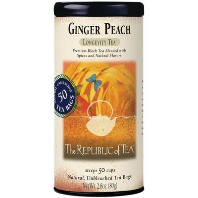The Republic of Tea - Ginger Peach Black Tea, Caffeinated, 50 Count