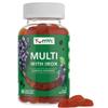 YUM-V'S Iron Gummies - Multivitamin Iron Supplement with Vitamin C, A, B & Zinc, Supports Blood Oxygen, Vegan Supplements for Women, Men & Kids for Growth and Development - Grape Flavor | 60 Count view 1