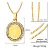 AMOZO JEWELRY Free Engraving Medical Alert Stainless Steel Necklace with Round Cubic Zircon Pendant for Men and Women view 3