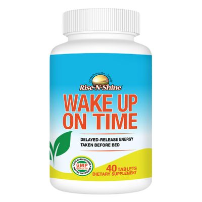 Rise-N-Shine Wake Up On Time Energy Supplement to Help Boost Your Mornings with Alertness & Focus for a Productive Day with Natural Caffeine & More - 40 Tablets