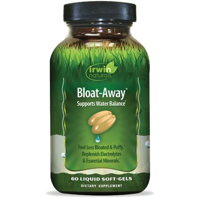 Irwin Naturals Bloat-Away - Water Balance Support - Replenish Electrolytes & Essential Minerals - 60 Liquid Soft-Gels