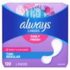 Always Thin Daily Liners, Regular Absorbency, Unscented, Wrapped, 120 Count - Pack of 2 (240 Count Total) (Packaging May Vary) view 1