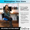 CanDo Sitting Wedge Active Seat Wobble Cushion for Posture, Back Pain, Stress Relief, Restlessness, and Anxiety - Adult Size, 14" x 14" view 2